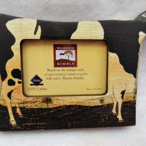 Warren Kimble Artist Cow Photo Frame Dairy Folk Art Country Rustic Decor Picture - Picture 4 of 4